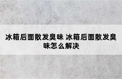 冰箱后面散发臭味 冰箱后面散发臭味怎么解决